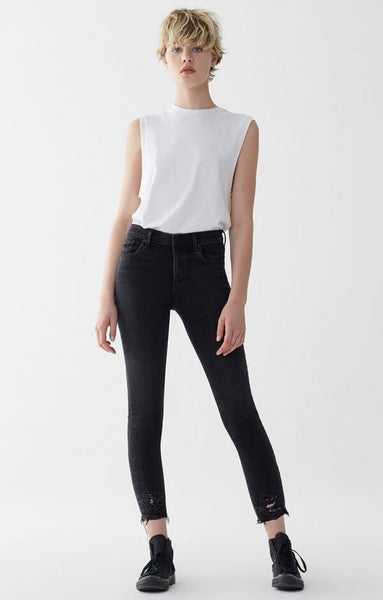 AGoldE Sophie Hi Rise Crop in Temple