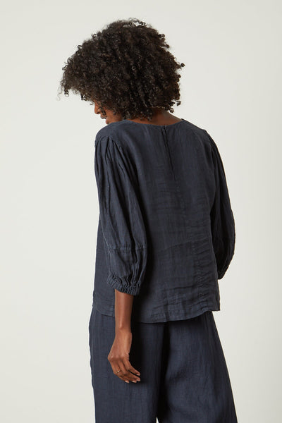 Velvet Chelsea Woven Linen 3/4 Sleeve in Shadow