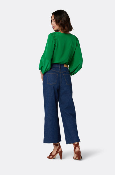 Joie Collette Notch Neck Blouse in Jolly Green