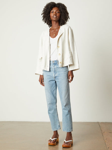 Velvet Brielle Heavy Linen Jacket in Bisque