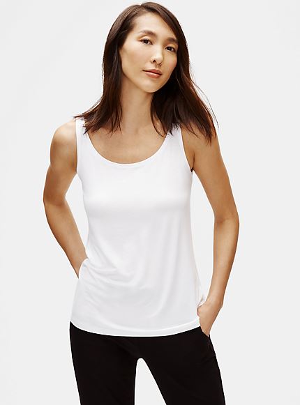 Eileen Fisher System Lightweight Jersey Viscose Tank - Black or White