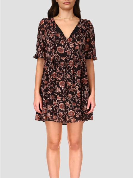 Sanctuary Bloom short sleeve dress in Dusk Floral