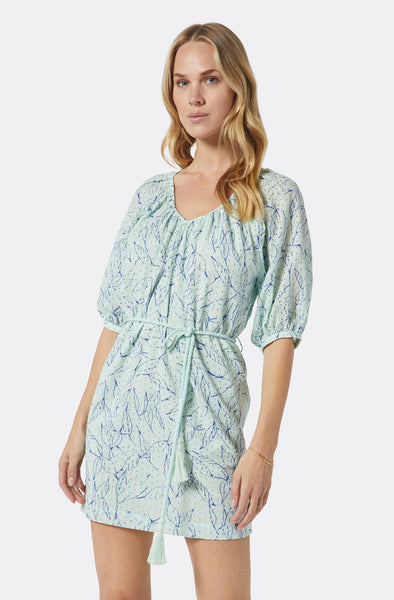 Joie Tillman short sleeve print dress in bay/clematis blue