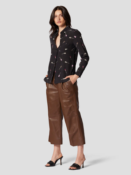 Equipment Leema Silk Guitar Shirt in True Black Multi