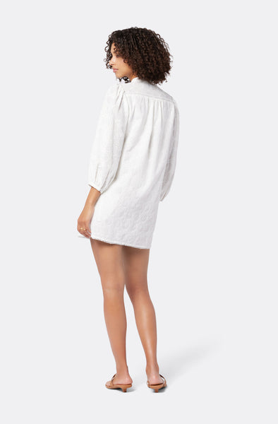 Joie Olive Short Sleeve tonal pattern dress in porcelain