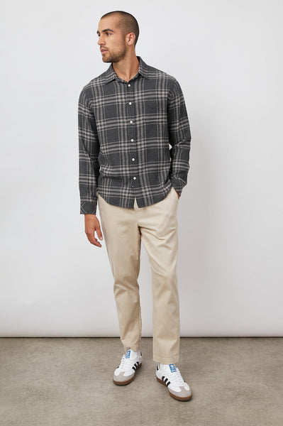 Rails Men's Lennox Shirt - Charcoal Wraith Melange
