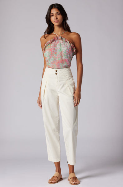 Joie Britta silk halter tank green briar multi