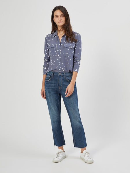 EQUIPMENT Slim Signature silk  star-print blouse in bluestone