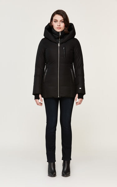 Soia&Kyo Fannia Hooded Hip-Length Brushed Down Coat