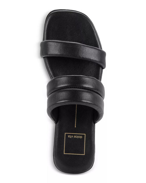 Dolce Vita Adore Italian made Low Slide in black leather