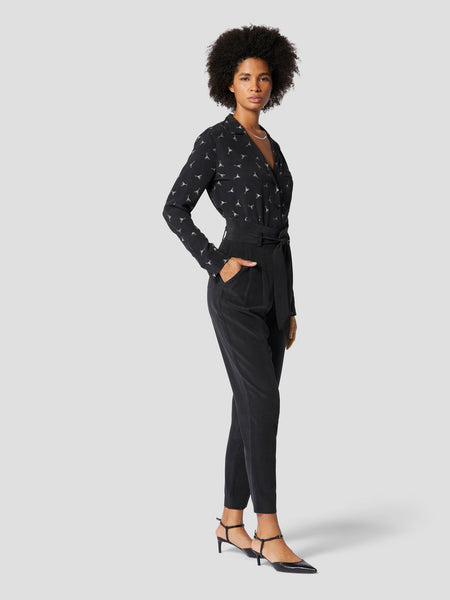 Equipment Keira Long Sleeve Shirt in True Black Multi