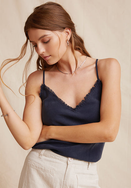 Bella Dahl Frayed Cami in endless sea