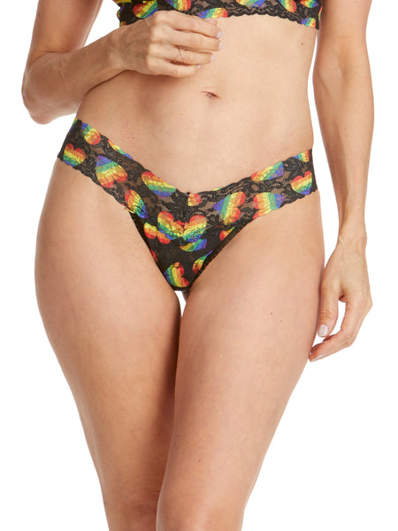 hanky panky low rise print thong in Playful Pride