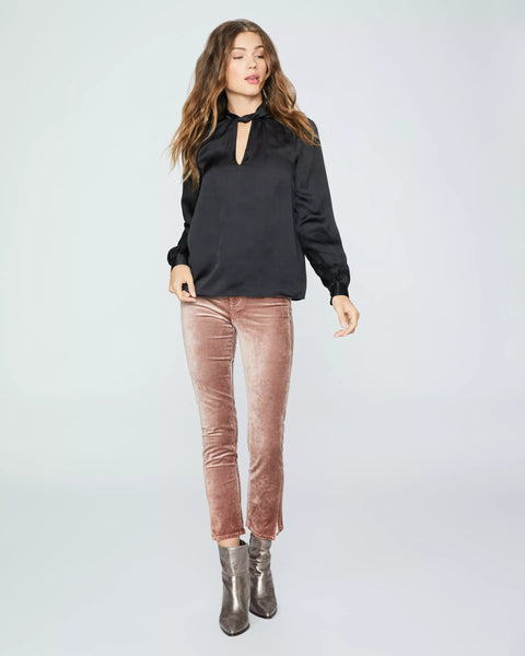 Paige Ceres Notch L/S with Neck Twist in Black