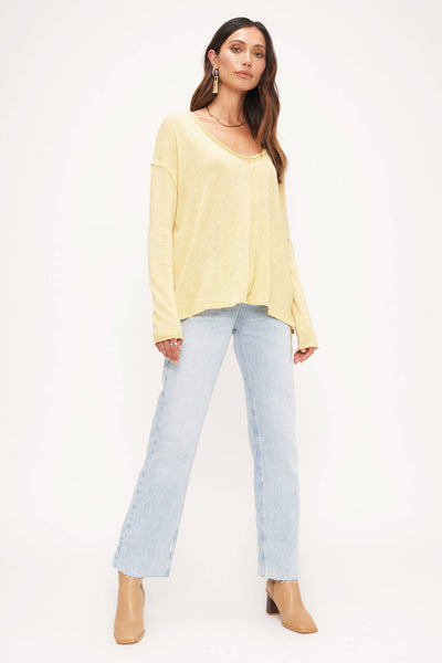 Project Social T Get Up & Go Long Sleeve in Suede Chartreus