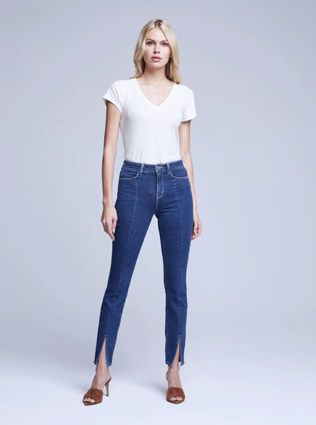 L'AGENCE Jyothi Hi Rise Split Ankle jean in Durango
