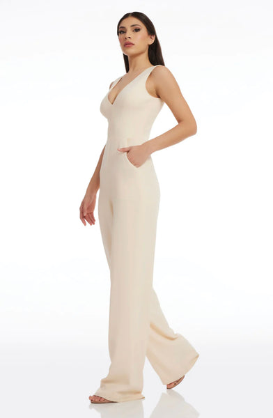 Dress the Population Sandra jumpsuit in cream