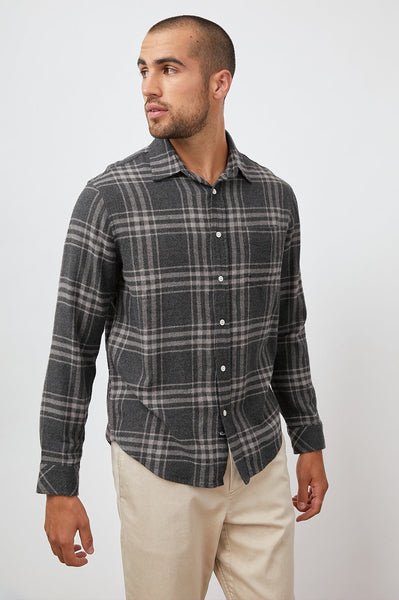 Rails Men's Lennox Shirt - Charcoal Wraith Melange