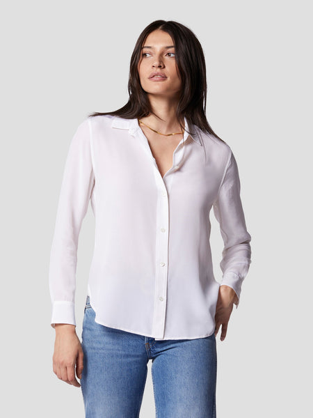 Equipment Leema silk long slv button down in bright white
