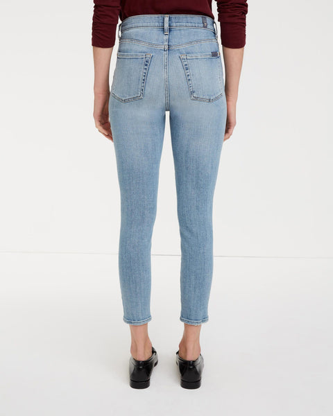 7 For All Mankind Hi Waist Ankle Skinny Supersoft in Trio