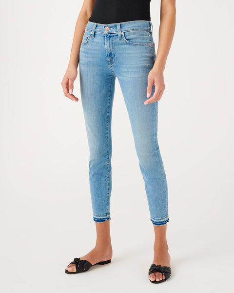 7 For All Mankind Ankle Skinny Release Hem in Alta Blue
