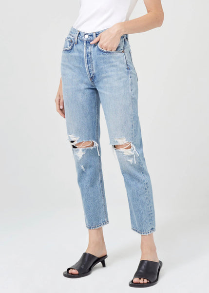 AGOLDE Riley High Rise Straight Crop Jean in Blitz