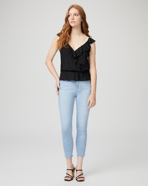 Paige Fenna Cap Sleeve Top in Black