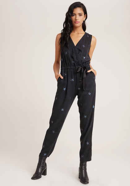 bella dahl tencel cross front star stamp jumpsuit