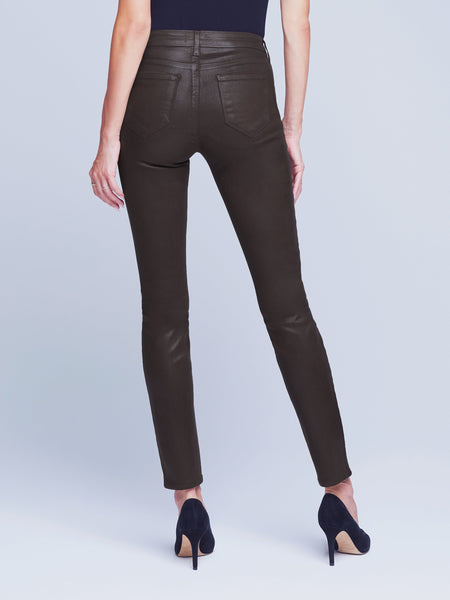 L'AGENCE Jyothi Hi Rise Split Ankle in Cocoa Coated