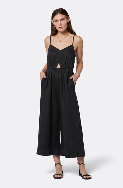 Joie Maisie strappy linen jumpsuit in caviar