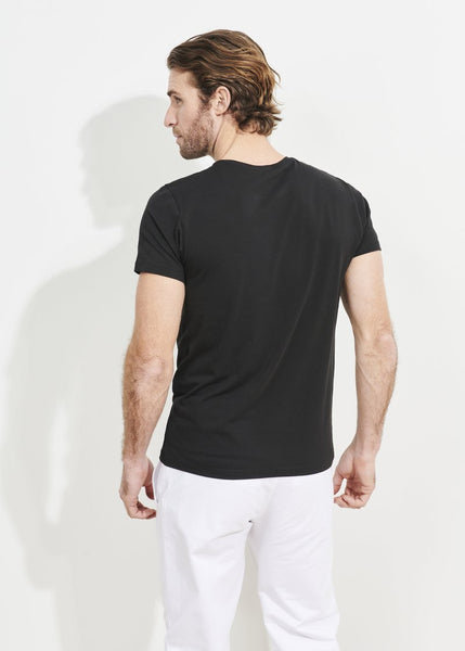 Patrick Assaraf Pima Cotton Stretch S/S Crew - Black
