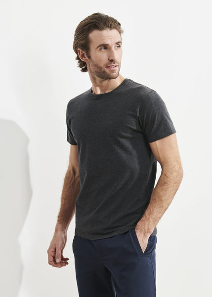 Patrick Assaraf Pima Cotton Stretch S/S Crew - Charcoal