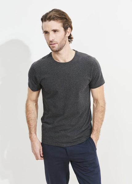 Patrick Assaraf Pima Cotton Stretch S/S Crew - Charcoal