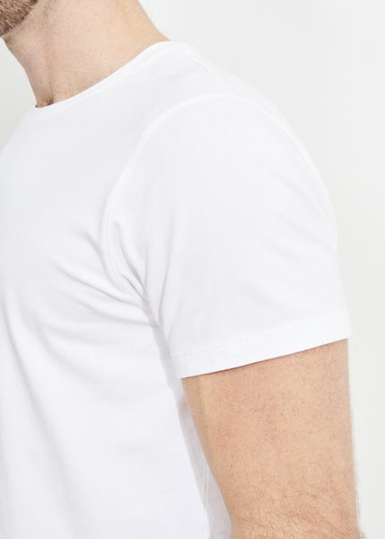 Patrick Assaraf Pima Cotton Stretch S/S Crew - White