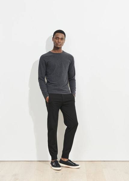 Patrick Assaraf LS Pima Cotton Stretch Crew - Charcoal