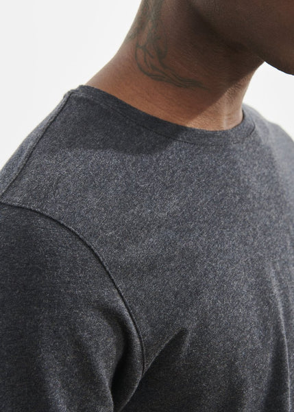 Patrick Assaraf LS Pima Cotton Stretch Crew - Charcoal