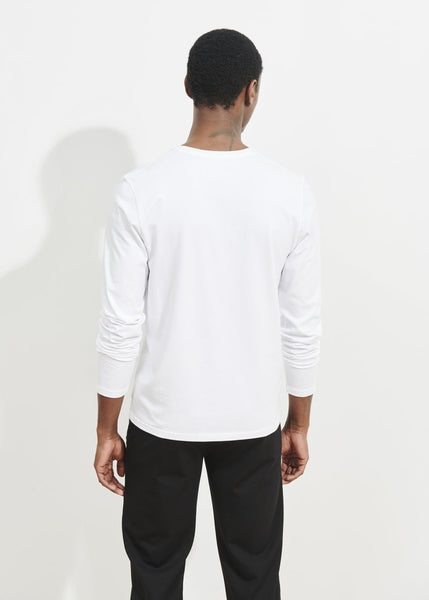 Patrick Assaraf LS Pima Cotton Stretch Henley - White