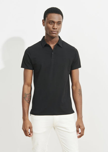 Patrick Assaraf SS Pima Stretch Polo - Black