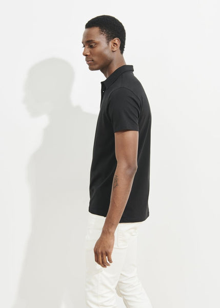 Patrick Assaraf SS Pima Stretch Polo - Black