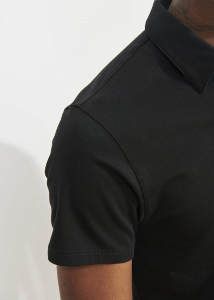 Patrick Assaraf SS Pima Stretch Polo - Black