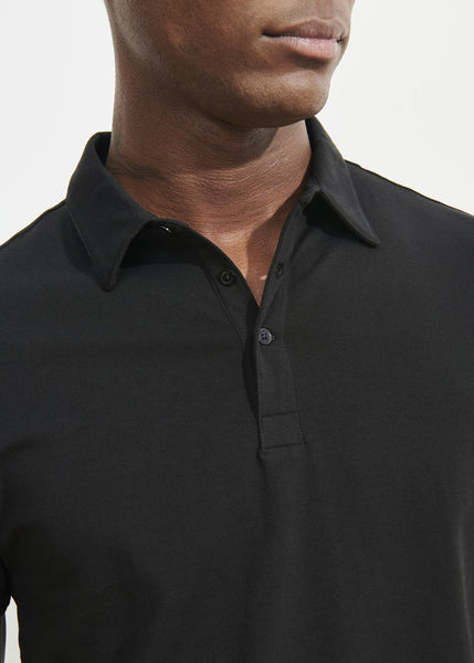 Patrick Assaraf SS Pima Stretch Polo - Black