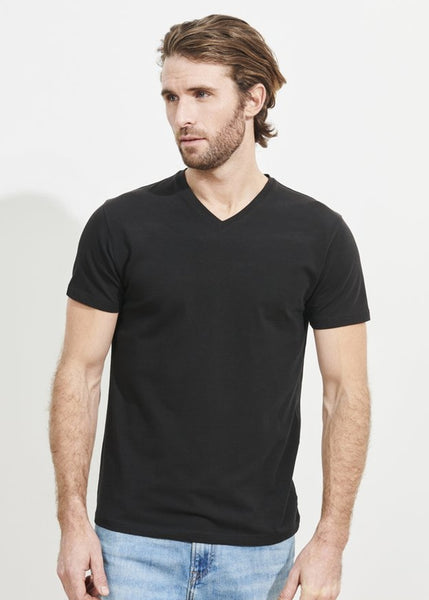 Patrick Assaraf Pima Cotton Stretch V Neck T-Shirt - Black