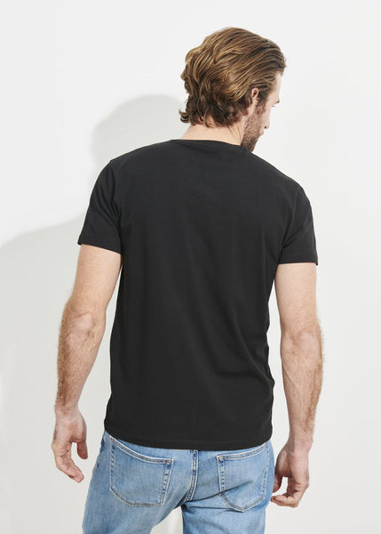 Patrick Assaraf Pima Cotton Stretch V Neck T-Shirt - Black