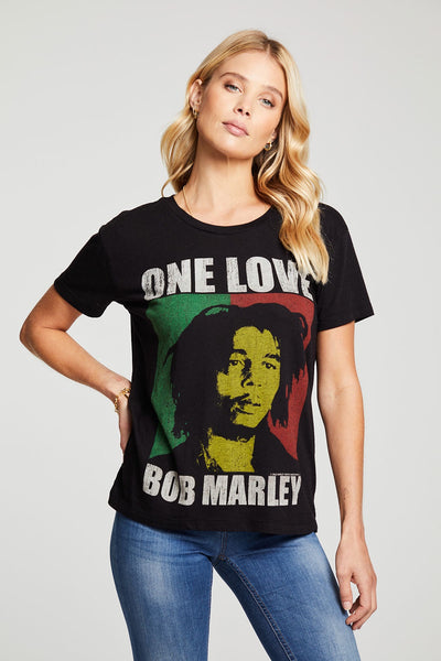 Chaser One Love Marley Bella Jersey SS Tee True Blk