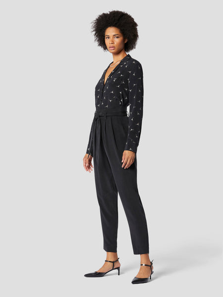 Equipment Keira Long Sleeve Shirt in True Black Multi