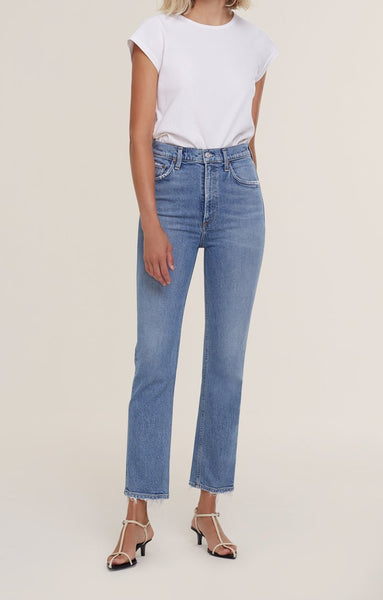 AGoldE Wilder Mid-Rise Straight Leg Crop Jean in Cascadia