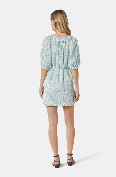 Joie Tillman short sleeve print dress in bay/clematis blue