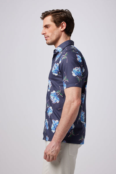 Good Man Brand Big On-Point Shirt Woven Print - Navy Painted Peony