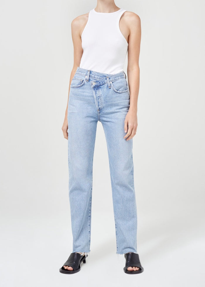 Criss Cross High-Rise Straight Jeans