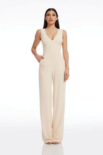 Dress the Population Sandra jumpsuit in cream